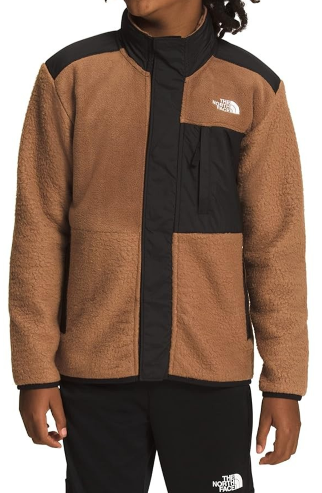 The North Face Boy's Forrest Fleece Mashup Jacket Toasted Brown Md 10 Big Kid